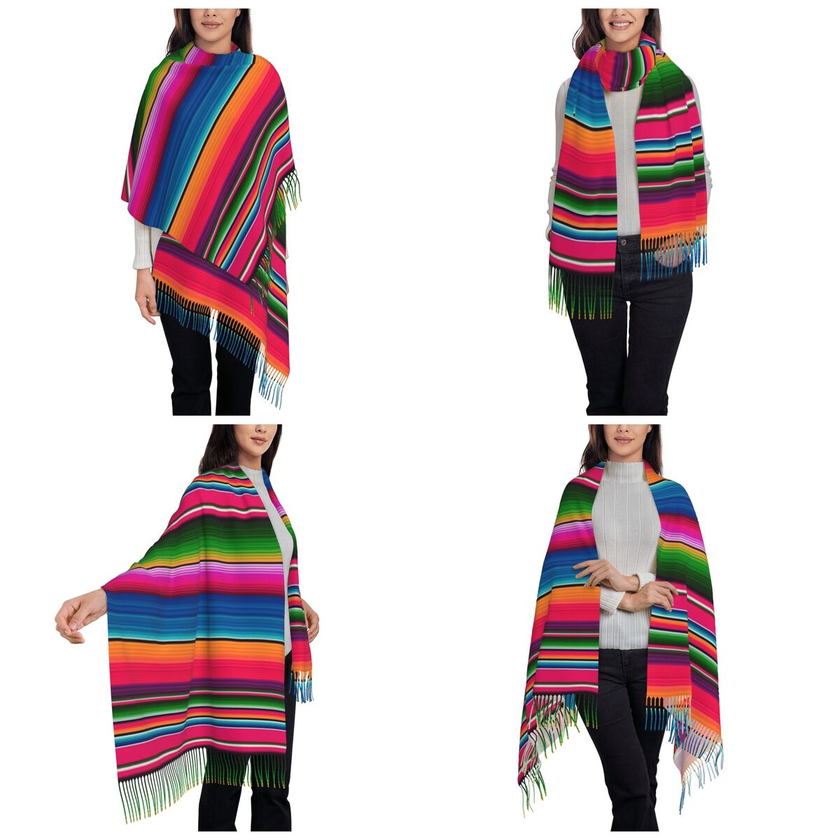 Mexikanische Decke, gestreift, – Woven Scarf Blanket Bewertung und Preis
