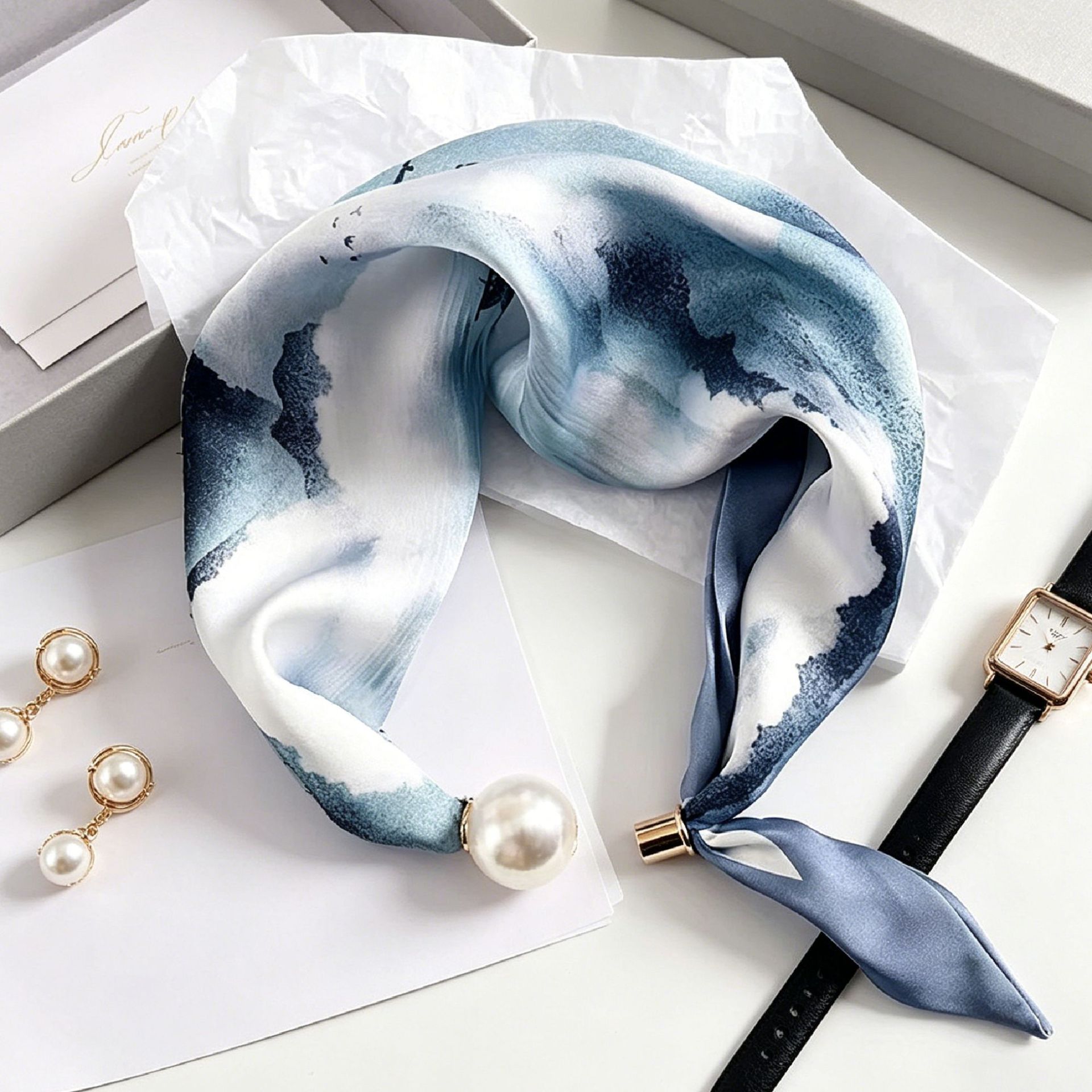 Eleganter Schicker Perlenstrei – Silk Neck Scarf Bewertung und Preis