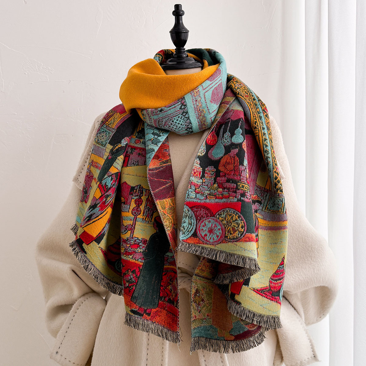 Damen-Schal aus Kaschmir-Imita – Woven Scarf Blanket Bewertung und Preis